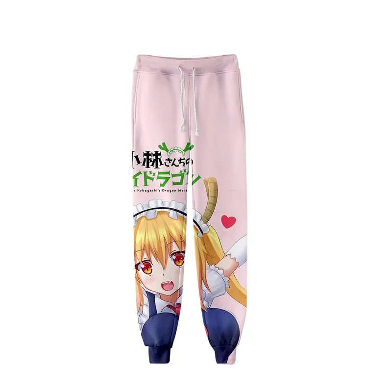 Pantalon de jogging Dragon Maid pour hommes et femmes, pantalon de survêtement décontracté, anime 3D, Miss Kobayashi, Kanna Kamui, Fjhip Hop, costume de cosplay