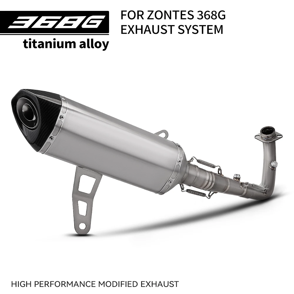 

Motorcycle Titanium Exhaust Muffler With Carbon Tip For Zontes 368 368G/E 2025 Modified Exhaust System