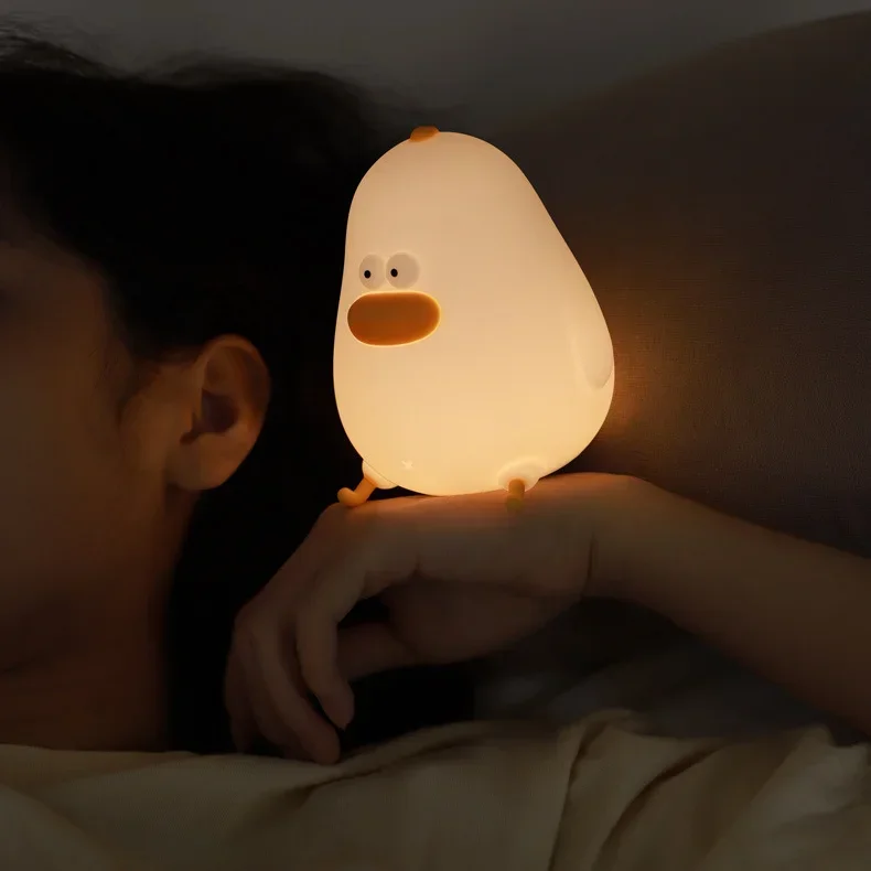 Fun Little Fat Chicken LED Silicone USB Charging Light Dimming Timer Sleep Companion Eye Protection Bedside Night Light