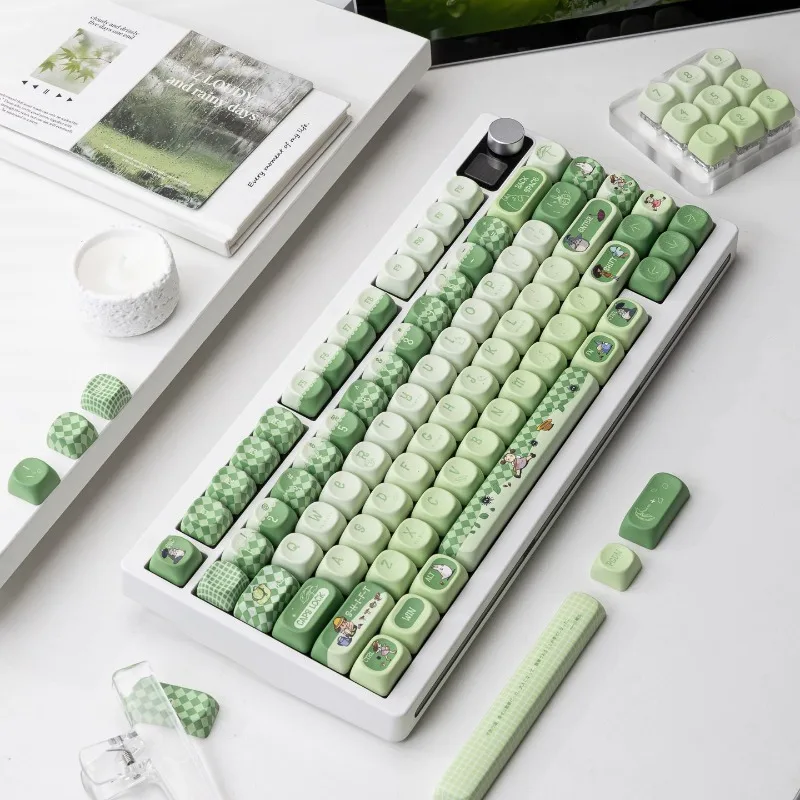 Key cap PBT high aesthetic five sided heat sublimation MOA compatible with mechanical keyboard 60-108
