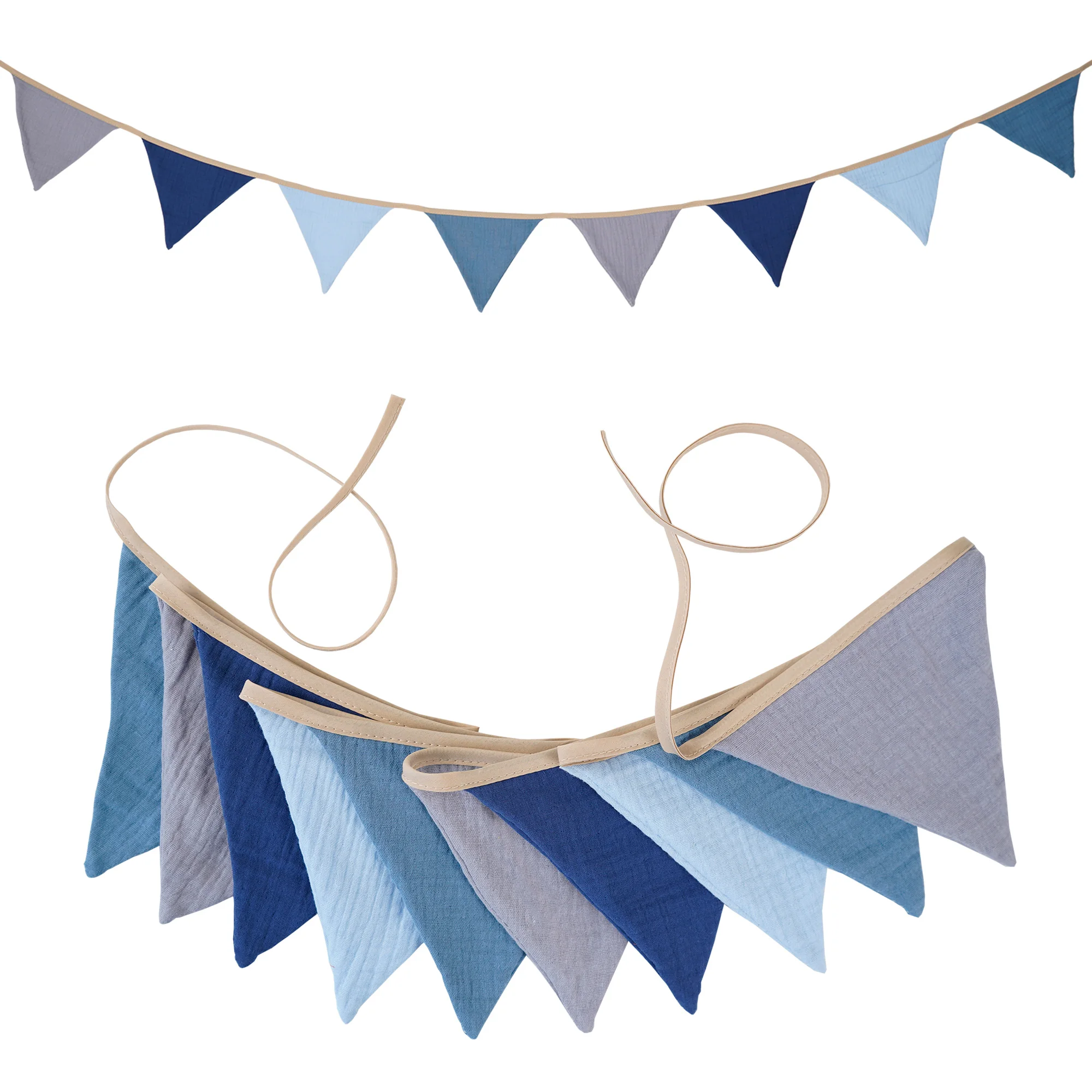 2,6 m große Wimpelkette aus Stoff für Kinderzimmer, 10-Dreieck-Wimpel-Flaggen, Party-Dekoration, Banner für Zuhause, Babyparty, Karneval, Girlande