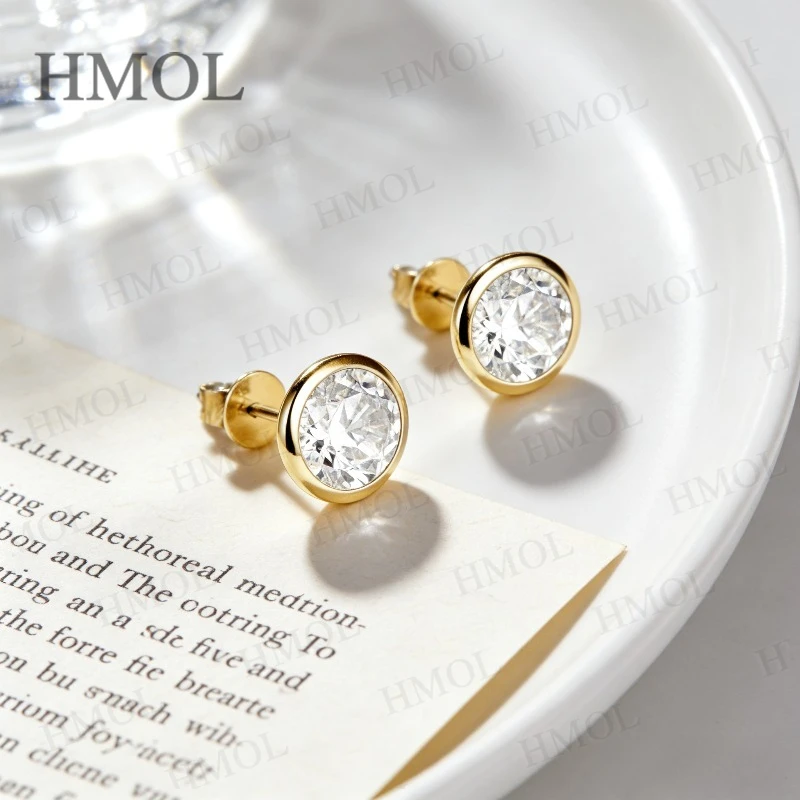 

Муассанит D Белые серьги круглой формы S925 10K 14K 18K сияющее свечение Роскошные ювелирные изделия для женщин Популярный стиль Мода