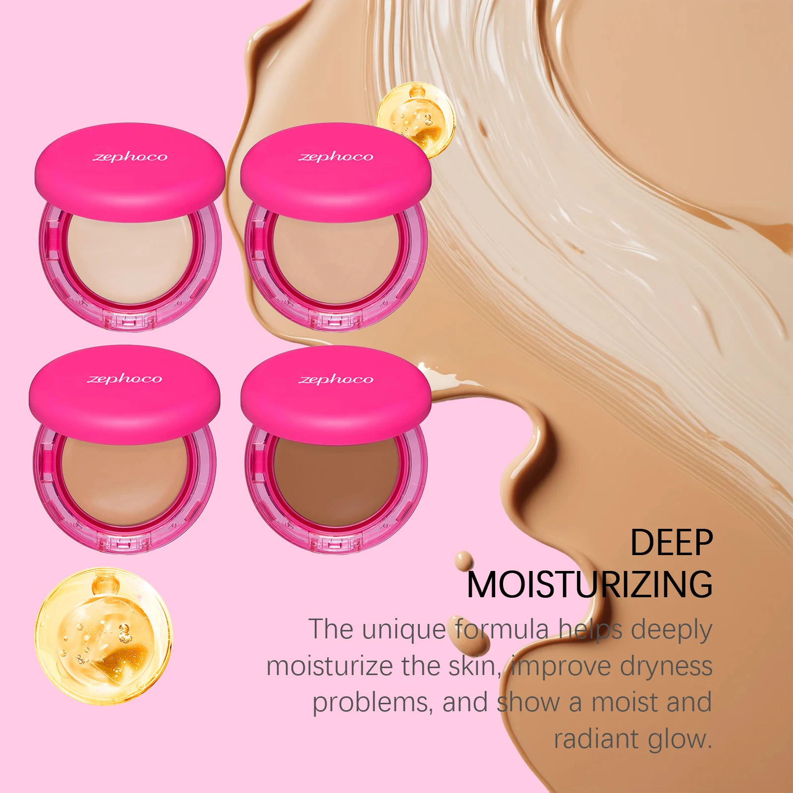 Moisturizing Concealer Foundation Waterproof Sweat-Resistant Long-Lasting Lightweight Full Coverage Face Contour Stick Makeup