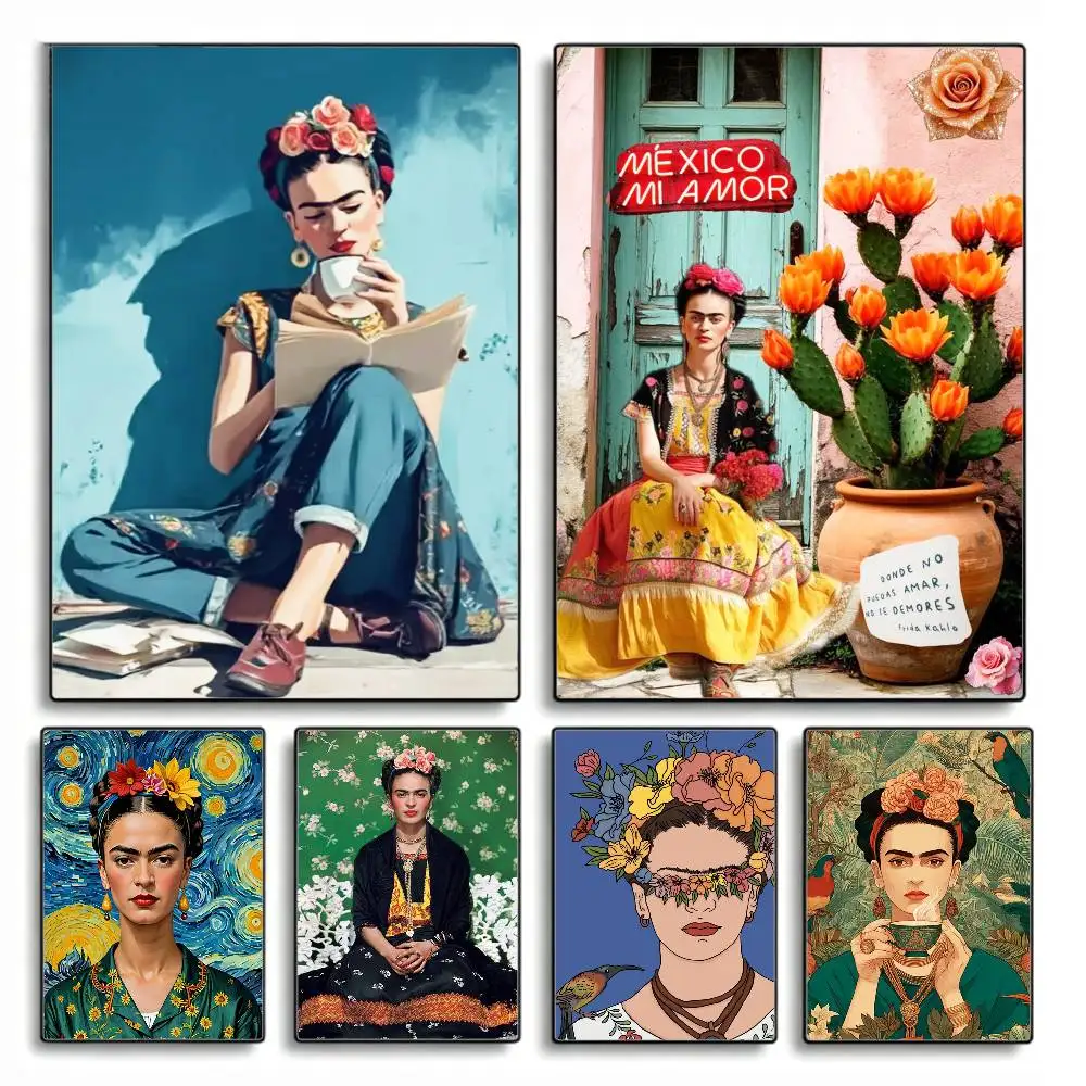 Artist iconic F-Frida K-Kahlo   Poster HD Self Adhesive Waterproof Wall Art Ideal for Home Office Dorm Gift