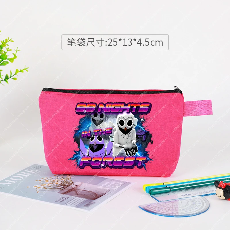لعبة 99 ليال في الغابة الاطفال حقيبة أقلام رصاص Kawaii القرطاسية كيس التخزين الأطفال أنيمي لطيف القلم حالة حقائب مكياج هدية عيد الميلاد