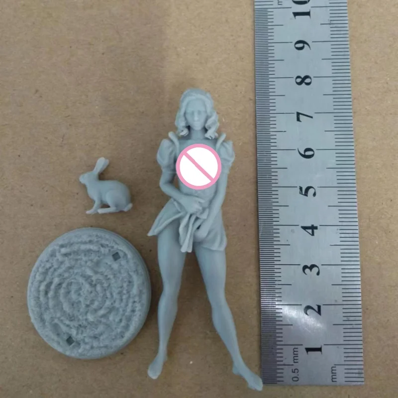 เจ้าหญิงและกระต่ายเรซิ่นรูปชุด 1/24 ขนาด 75 มม.ประกอบ Miniature Unpainted Diorama ของเล่น