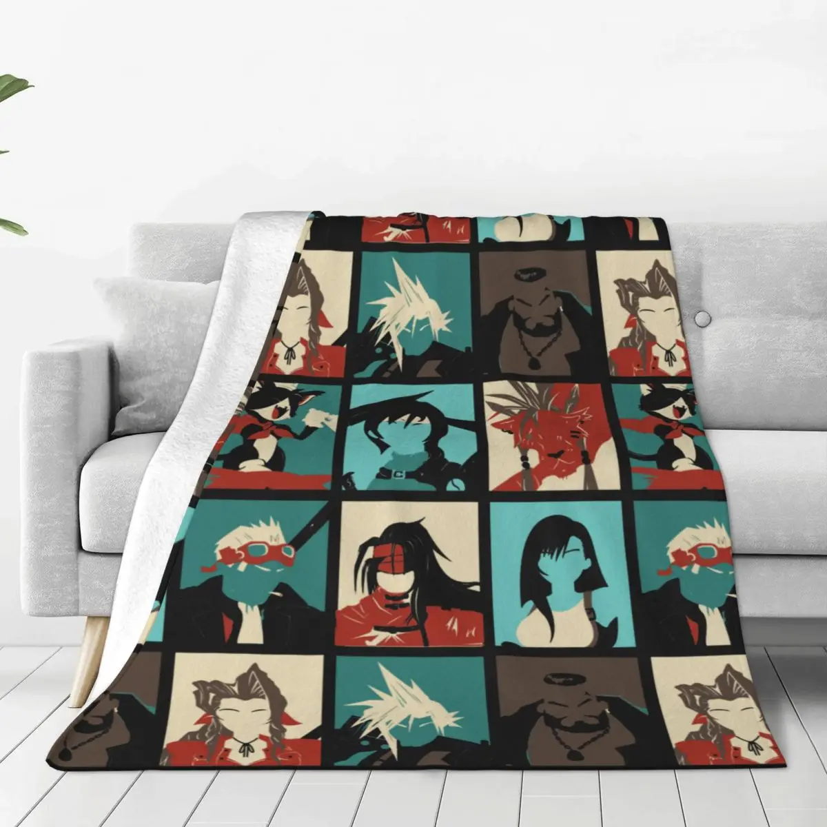 Final Fantasy Seven Blanket Velvet Decoration Breathable Super Soft Throw Blanket for Bedding Bedroom Bedspread