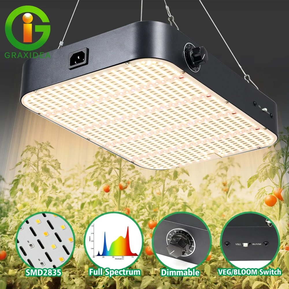 SMD2835 Vollspektrum 100 W 200 W 300 W dimmbarer VEG- und Blüte-Schalter, hoher PPFD-Einbau-Lüfter, unabhängiger Schalter, LED-Wachstumslicht