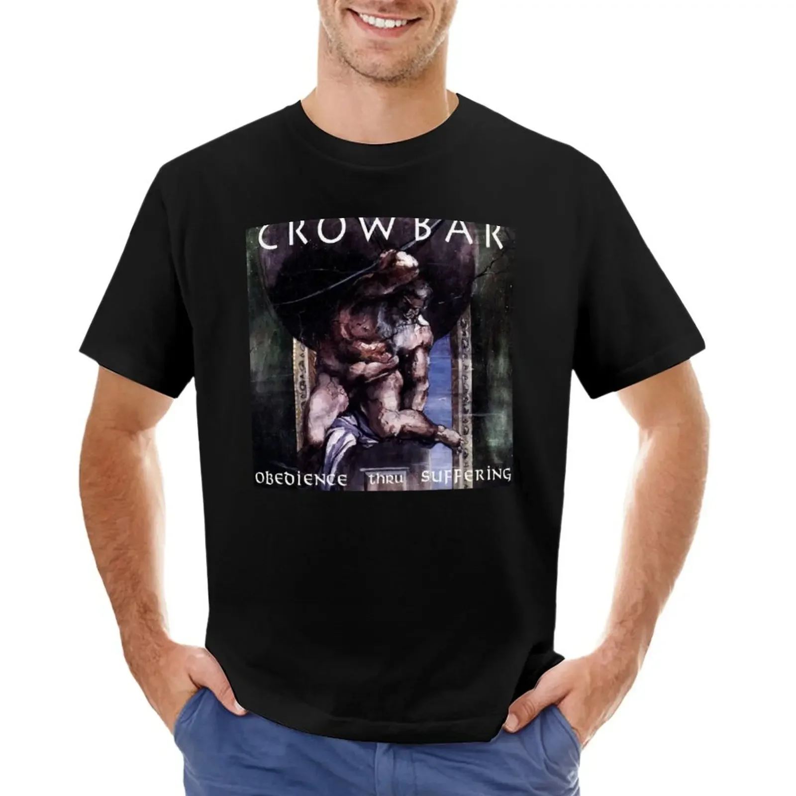 Crowbar Obedience thru Suffering album 1991 T-shirt korean fashion kawaii clothes Men's t-shirt