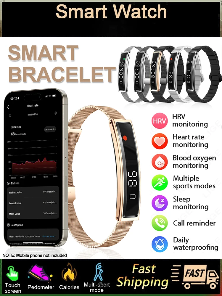 AliExpress LIGE New Sports Fitness Tracker Smart Bracelet HRV Monitoring Women's Menstrual Cycle Reminder Sleep Monitoring Pedometer Smart Watch