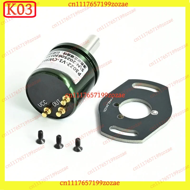 KJ02 Rotary Hall Angle Sensor P3022‑V1‑CW360 5VDC 0‑360° Full Circle Magnetic 0‑5V Output Industrial Replacement Accessories