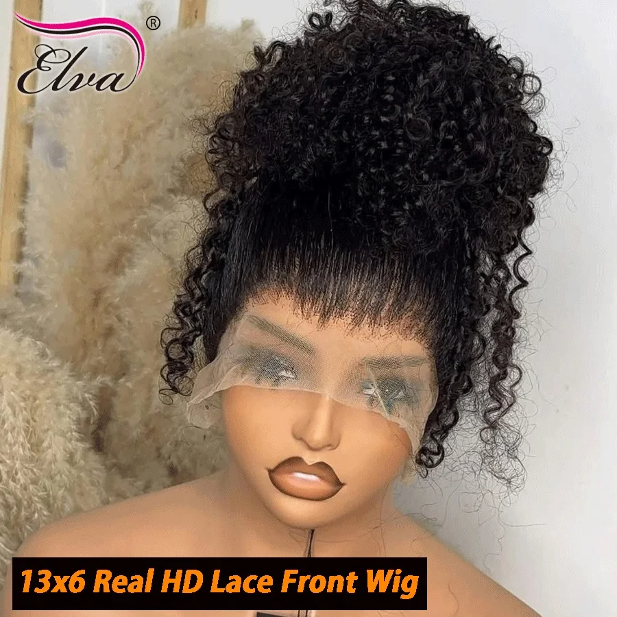 

Double Drawn Burmese Curly 13X6 HD Lace Frontal Wigs 250% Real HD Lace Front Human Hair Wigs Deep Side Parting Curly Closure Wig