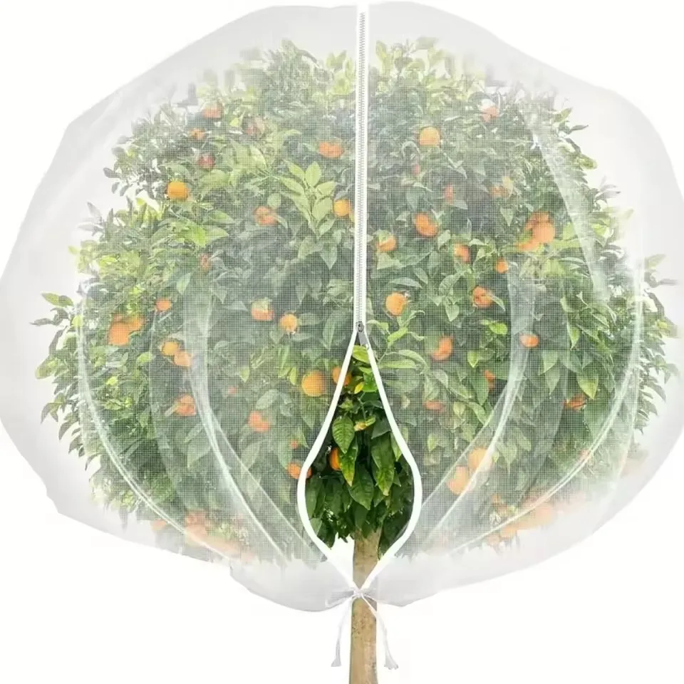 Zip Drawstring Plant Insect Screen Cover Plant Protection Mesh Pest Control Net Pest Control Lightweight