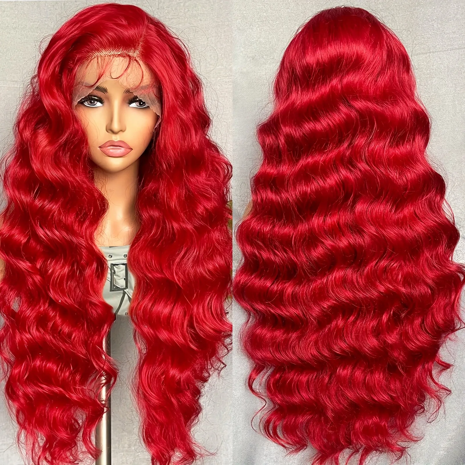 

13x4 HD Красный Парик Фронта Шнурка Красный Объемная Волна Парик Фронта Шнурка Человеческих Волос Цвет Парики Фронта Шнурка Человеческие Волосы Для Женщин Все Этники