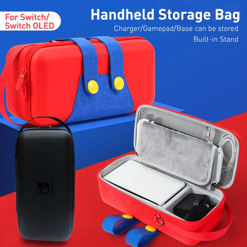 

For Nintendo Switch OLED Handheld Storage Bag Portable Carrying Hard Case Built-in Stand for NS Switch Game Accessories