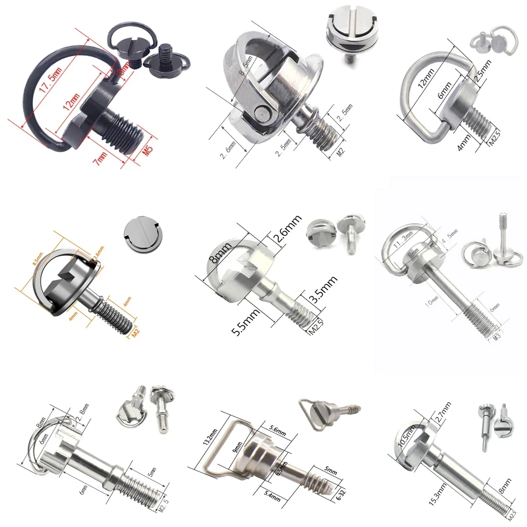 1pc M2 M2.5 M3 M5 Stainless Steel D-ring Camera Mount Screw Quick Release Plate Adapter Screw For Tripod Monopod Ballhead Screw