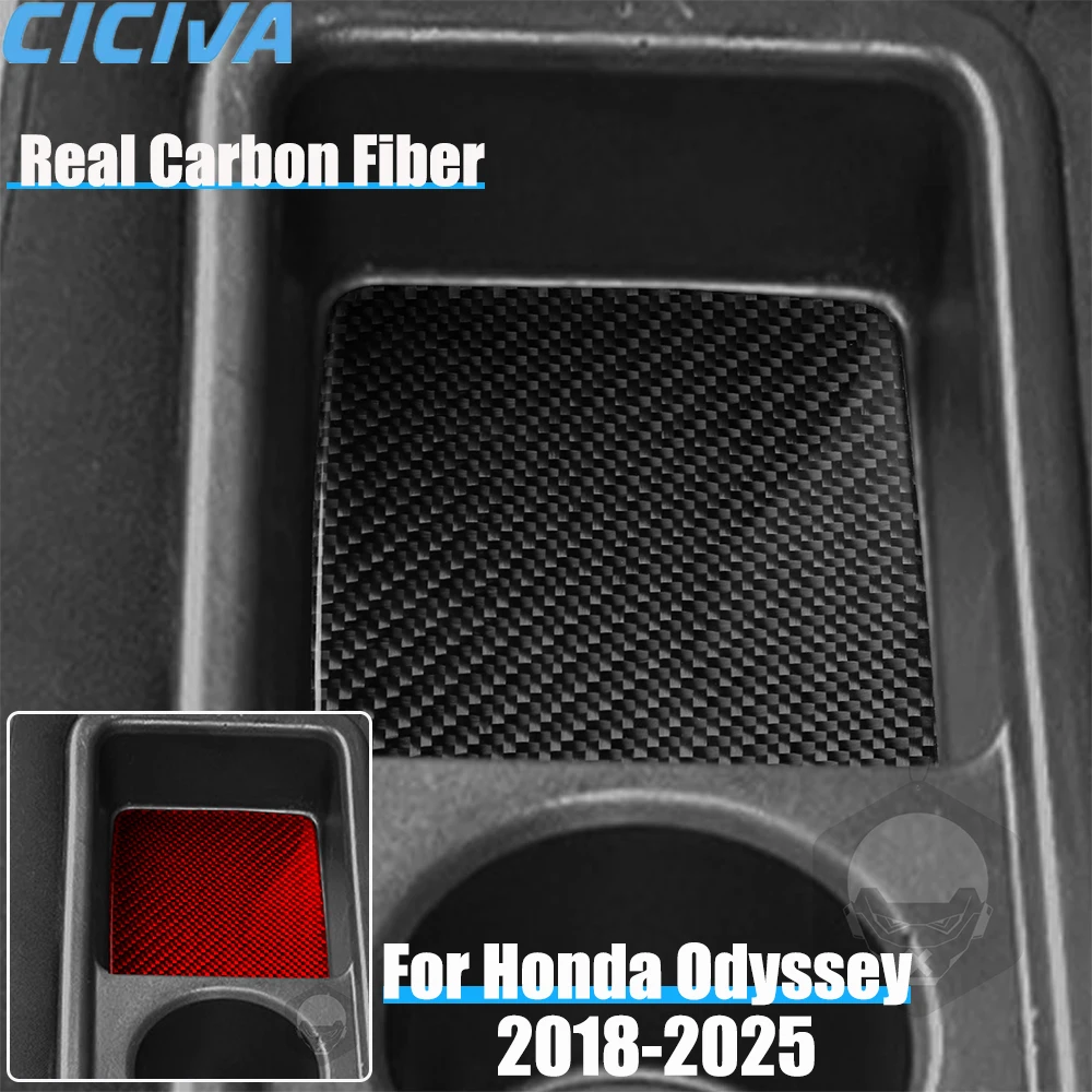 

Real Carbon Fiber Car Accessories Cup Holder Pad Cover Soft Sticker For Honda Odyssey 2018 2019 2020 2021 2022 2023 2024 2025