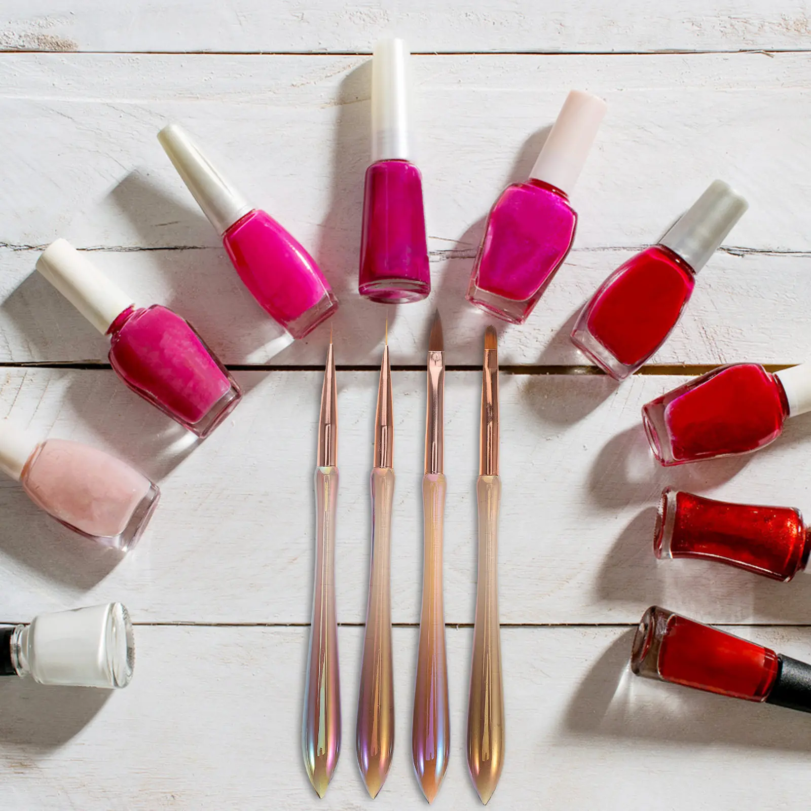 4Pcs Nail Art Pen Set Striping Brushes Crystal Pens Fine Polish Pens DIY Doodle Nail Tools for Home Salon Use