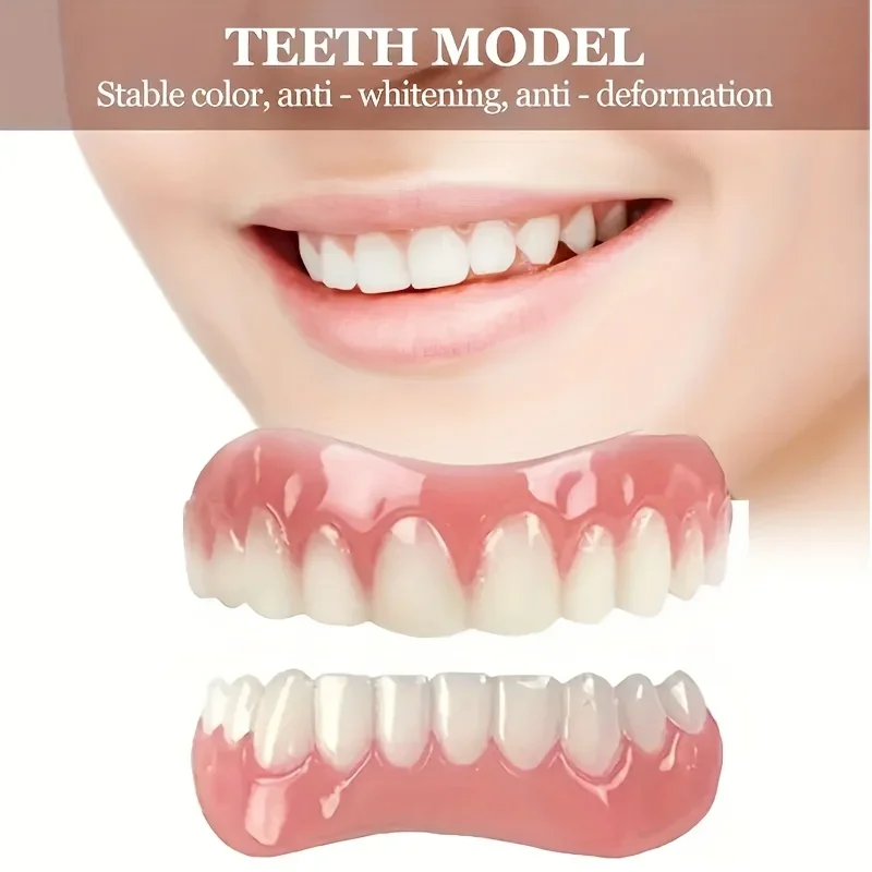 

Комплект реалистичных временных зубных протезов Comfort Wear (2 верхних + 2 нижних + пинцет + футляр), временное решение для пожилых людей с отсутствием зубов