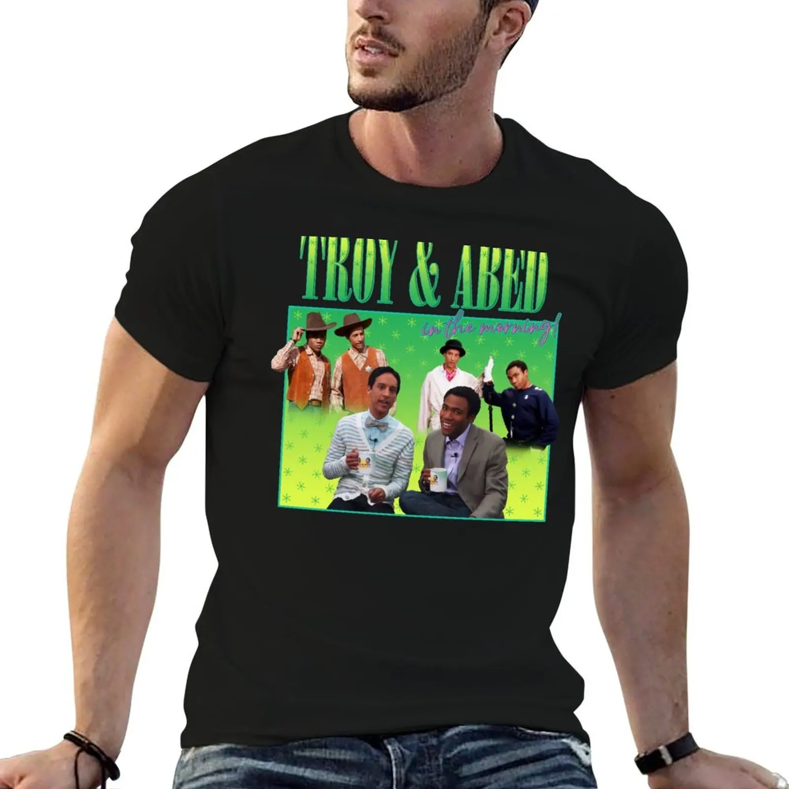 

troy & abed in the morning! homage T-Shirt t shirt personalised man tshirt t shirt man luxury T-shirt