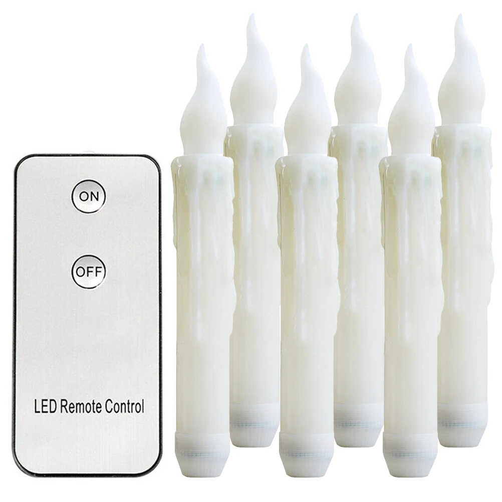 

6pcs Led Electronic Lamp Remote Control Decorative Party Light For Wedding Home Kitchen Smokeless Flameless Safety