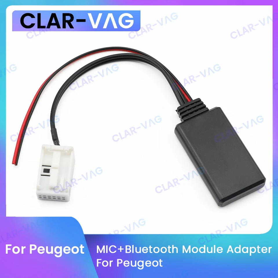 

For Peugeot 207 307 407 308 Bluetooth 5.0 Module Receiver with Adapter Cable AUX IN Cable Plug and Play