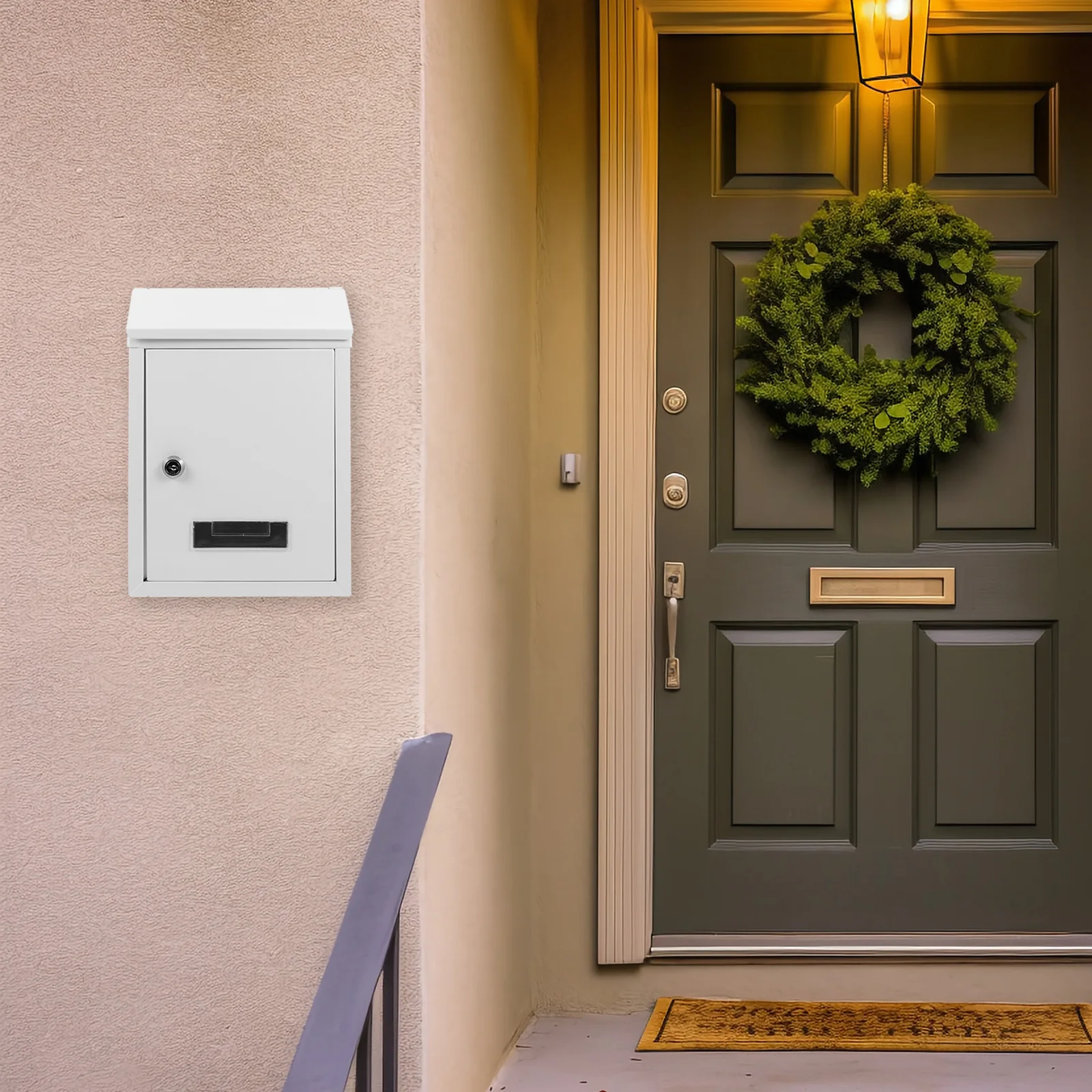 

Wall Mount Mailbox Heavy Duty Iron Retro Style Vintage Post Box for Home Office Wall-Mounted Mail Organizer Lightweight Durable