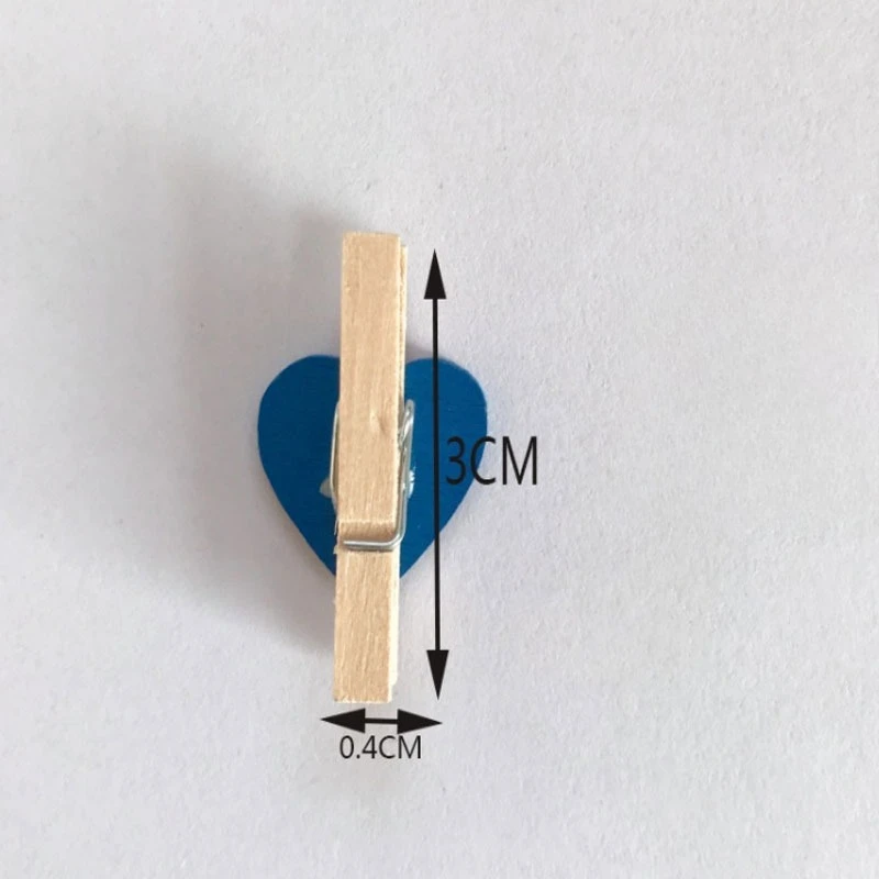 

50Pcs 3cm Wood Pegs Cute Wooden Love Hearts Clips DIY Photo Banner Crafts Mini Photo Clip Creative Home Decoration