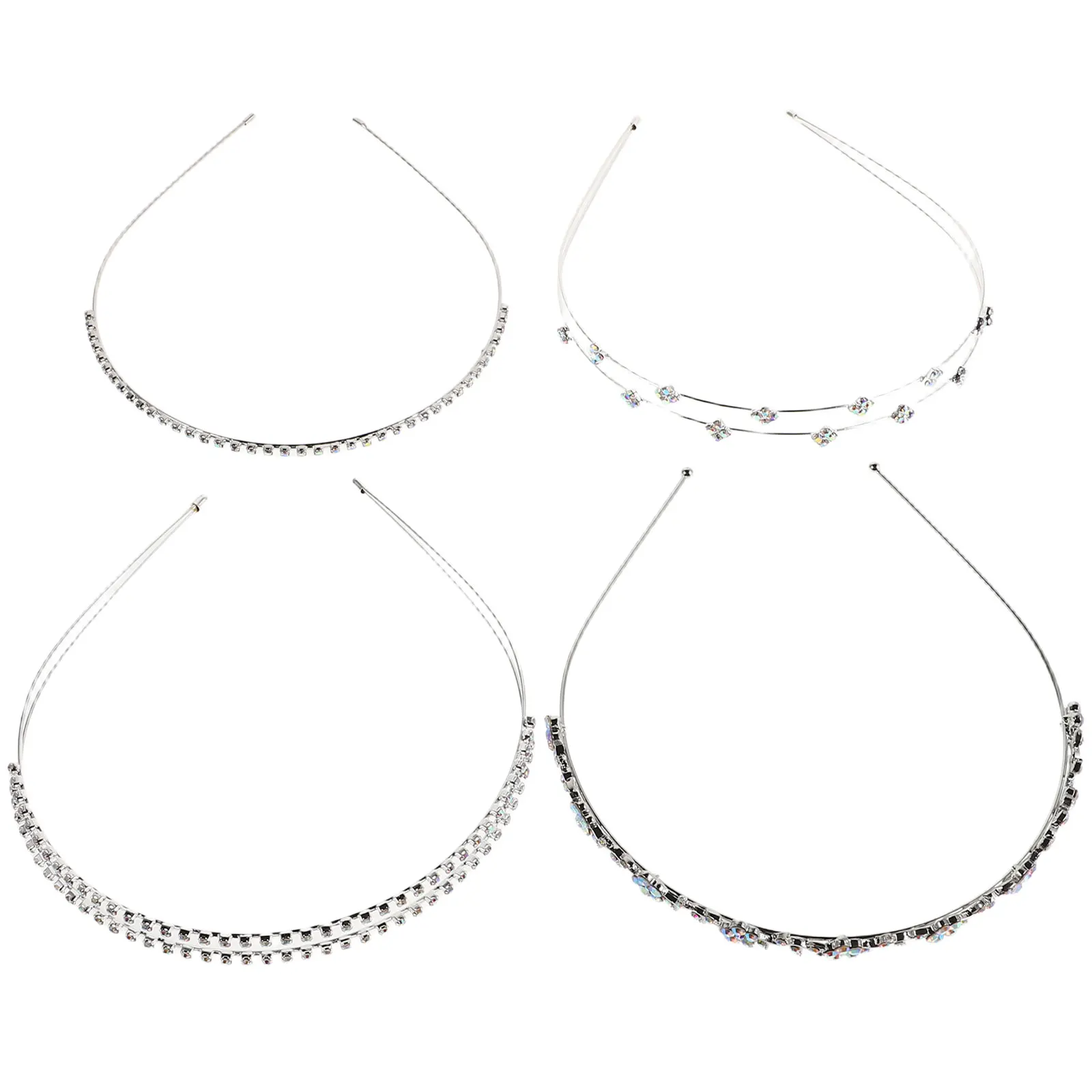 

4pcs Bridal Rhinestone Headb Elegant Design Lightweight Wedding Party Occasion Sweet Romantic Style Hairb Headdress