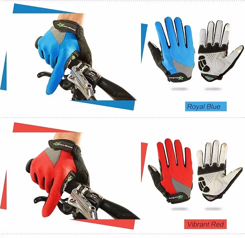 ROCKBROS Fahrradhandschuhe, atmungsaktiv, Vollfinger-Fahrradhandschuhe, Herren und Damen, Frühling, Bildschirm, Touch, Sport, MTB, Straße, lange Fahrradhandschuhe – Detail 8