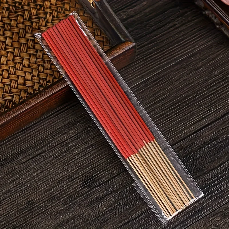 25/50/100/200Pcs Natural Incense Sticks, Blood-Red Cherry Essential Oil-Soaked Bamboo Incense Sticks, Purify, Soothe the Mood, and Remove Negative Energy