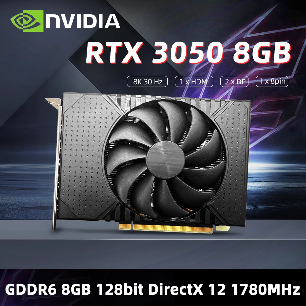 HP NVIDIA GeForce RTX3050 RTX 3050 8GB GDDR6 Graphics card N12058-001 PCIex16 FH 256-Bit