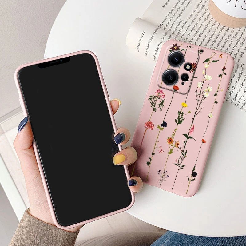 Flowers Case For Redmi Note 12 Pro Plus 5G Phone Cover Cartoon Owl Cute Heart Soft Silicone Fundas For Redmi Note 12 Pro+ Shell