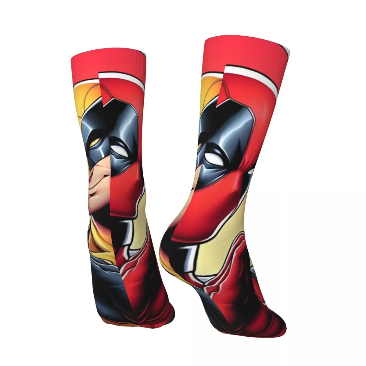 1 Pair Hip Hop Retro Crazy Men's compression Socks Unisex Disney Marvel Deadpool And Wolverine Street Style Seamless Printed