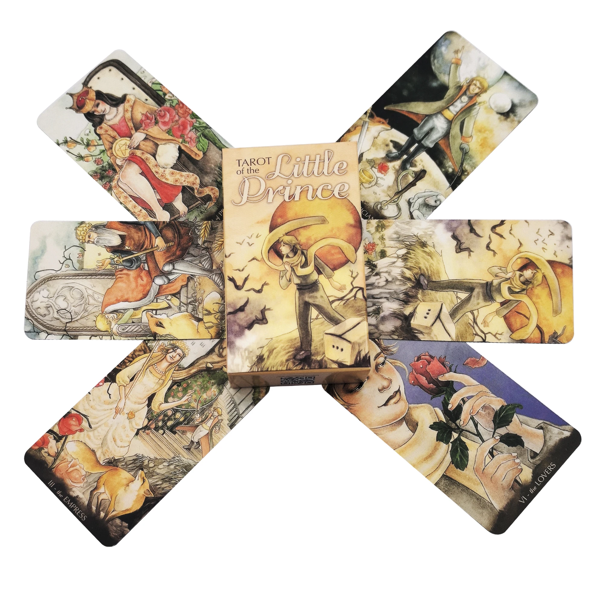 

Portable Tarot of the Little Prince Travel Edition English Version 78 Illustrated Cards Inspired by Saint-Exupéry’s Classic Tal