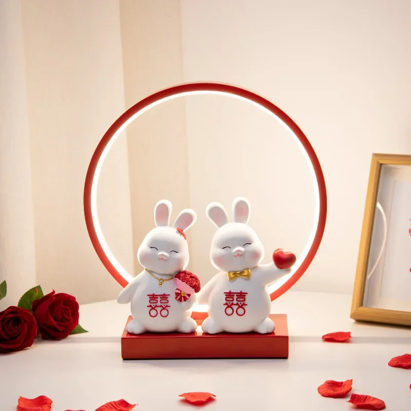 مكتب زفاف، Everbright، مصباح بجانب السرير لغرفة الزفاف، هدية زفاف حمراء احتفالية للصديقات، مصباح للعروسين والعرائس