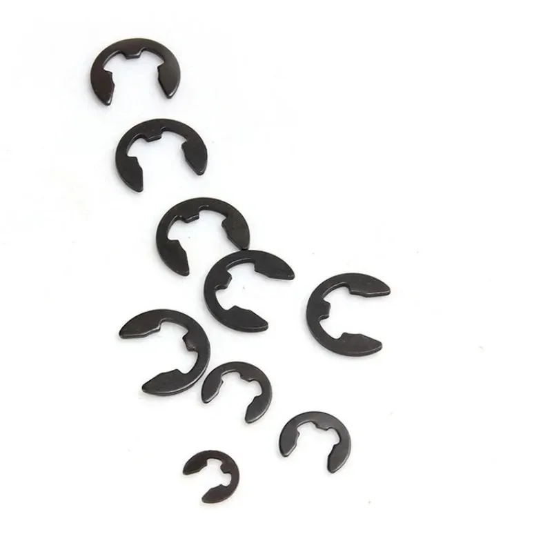 100/200Pcs E Circlip Washer External Retaining Ring Mn Steel E Circlip Shaft Washer M1.2/1.5/2/3/4/5/6/7/8/9/10/12/15/16/20/22