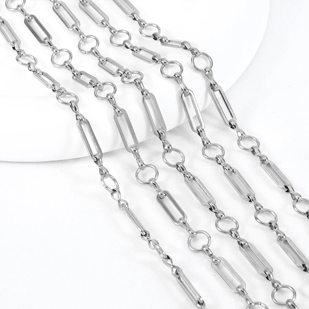 Trendy 1M Stainless Steel Chain Link Thin Necklace Men hollow chain Women for Jewelry Making DIY Bracelet Accessories Wholesale