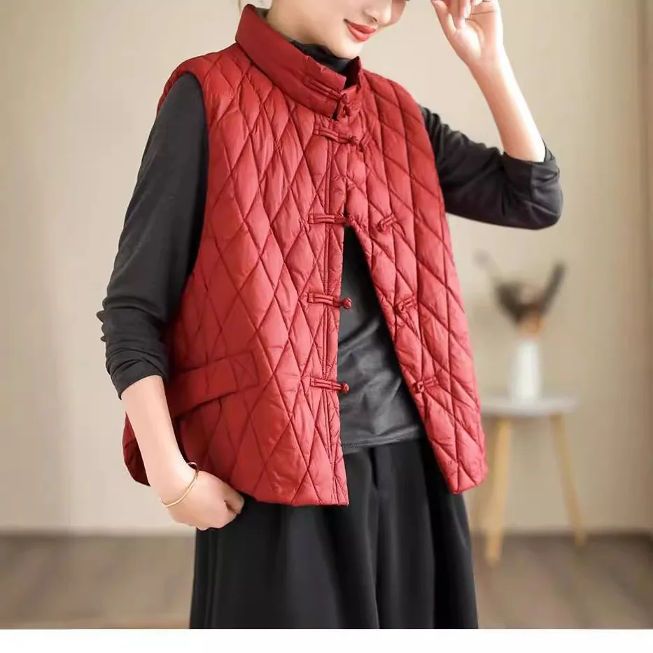 Down cotton jacket women 2026 new light thin winter warm short down vest outerwear women's cotton coat clothing