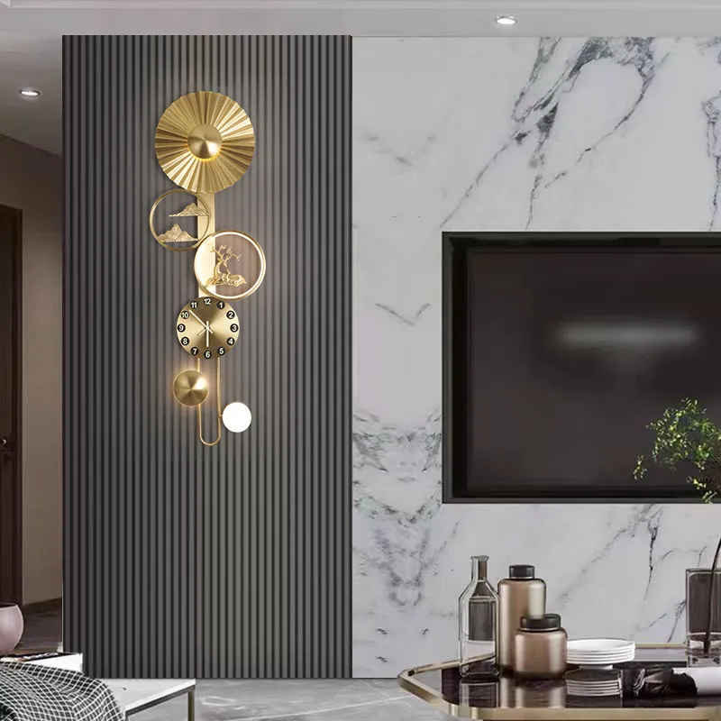 Metal Fashion Wall Clock Night Light Designer Living Room Digital Wall Clock Aesthetic Art Relojes De Pared Home Decor Items