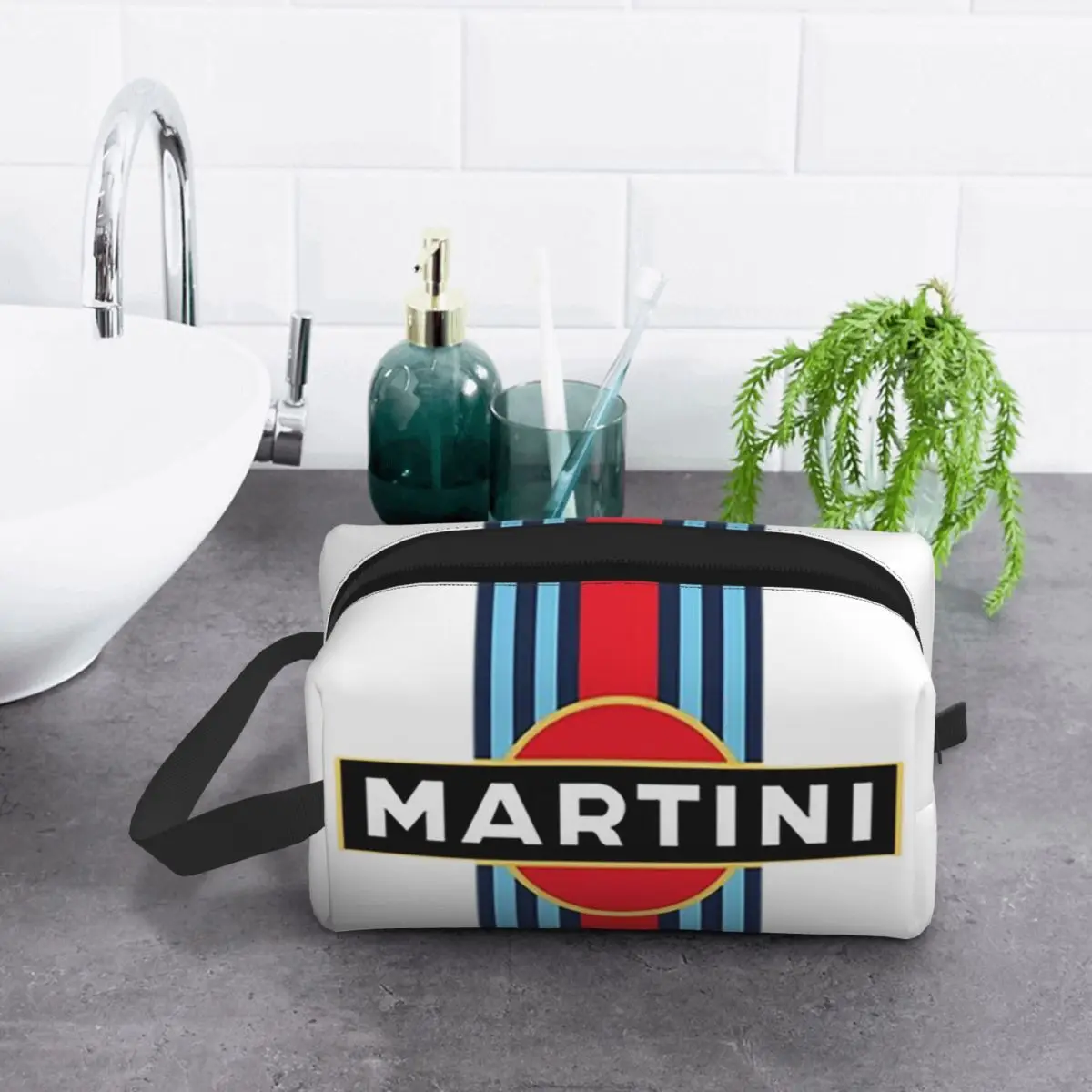 Косметичка в полоску Martini Racing, косметический органайзер для хранения, комплект Dopp, косметичка для туалетных принадлежностей для женщин, красивый дорожный пенал