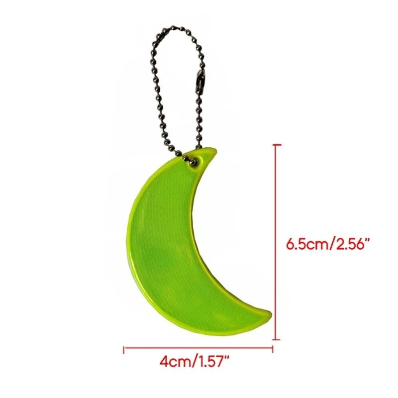 Reflector Pendant Marker For Night Cycling Bag Moon-Shaped Car Keyrings - Image 6