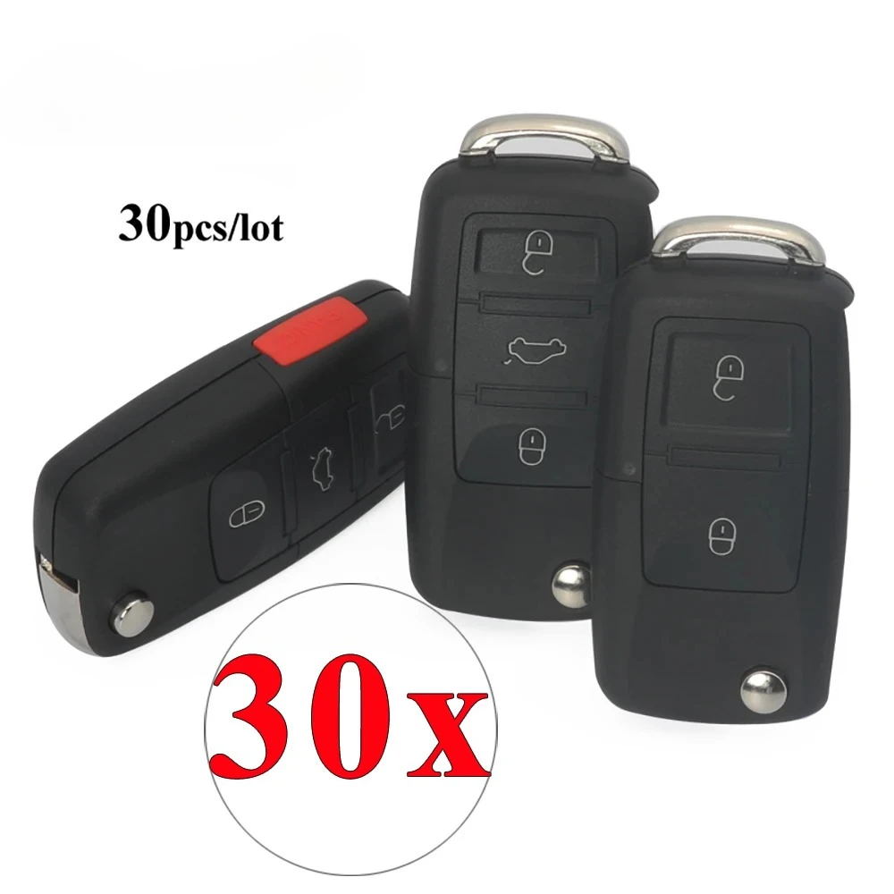 

30 шт., 2-кнопочный пульт дистанционного ключа автомобиля для VW Volkswagen MK4 Bora Golf 4 5 6 Passat Polo Bora Touran Touareg