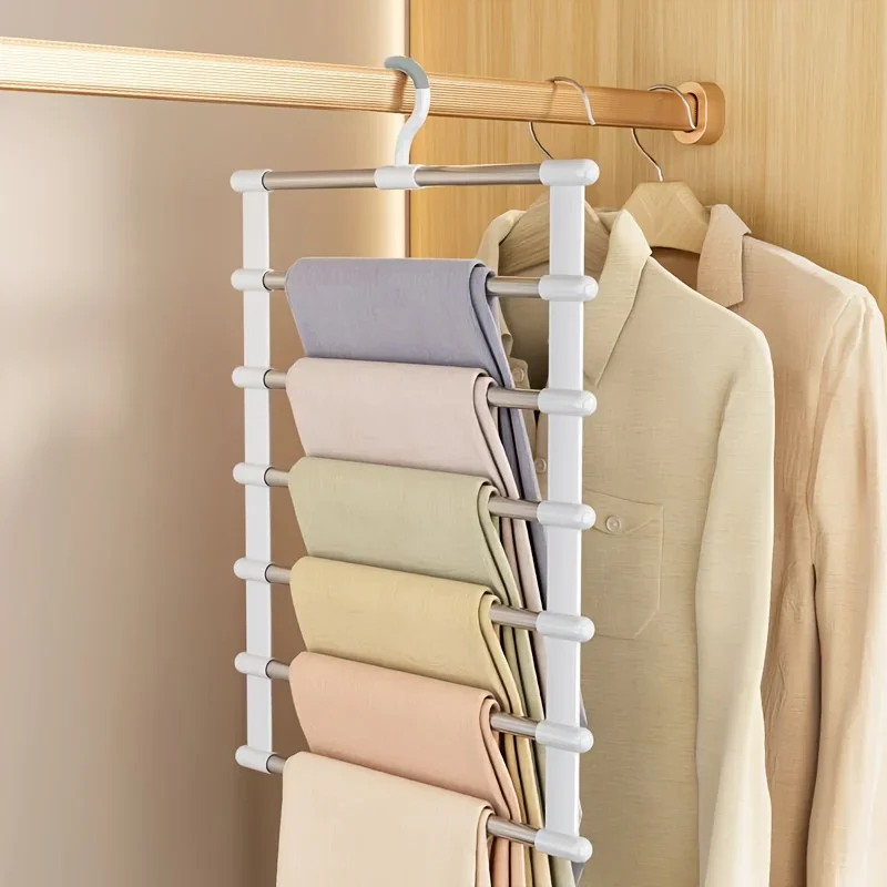 

Multi functional pants rack, cloud ladder hanging, folding pants rack, stainless steel pants clip, multi-layer seamless Drawer