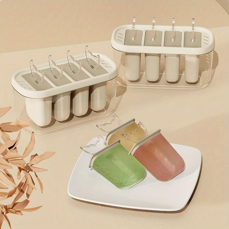 Easy-Release Ice Cream Maker - Diy Popsicle & Ice Cube Tray, Bpa-Free Plastic