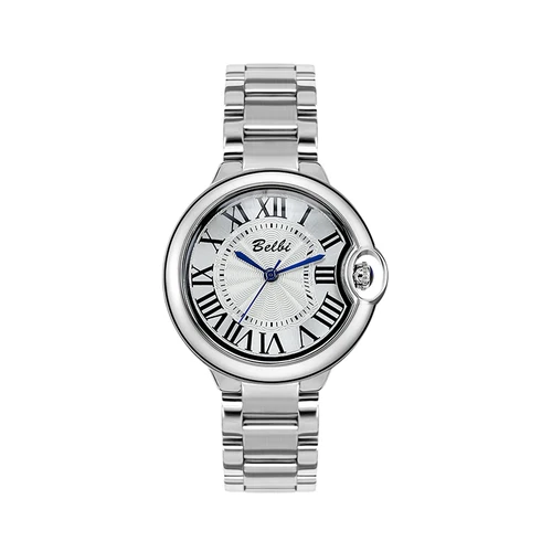 Reloj de cuarzo de acero inoxidable para mujer, pulsera resistente al agua diurna, números romanos, regalo de festival con hermosa caja de regalo