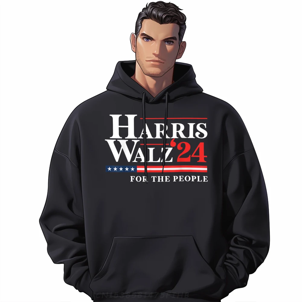

Casual Long Sleeve Hoodies Summer O Neck Mens Hoodies Kamala Harris Tim Walz Waltz Casual Hoodies Retro