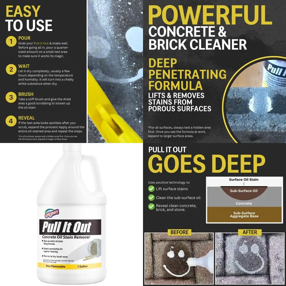 

Мощное средство для чистки пола в гараже: без усилий удаляет масляные и жировые пятна, 128 унций