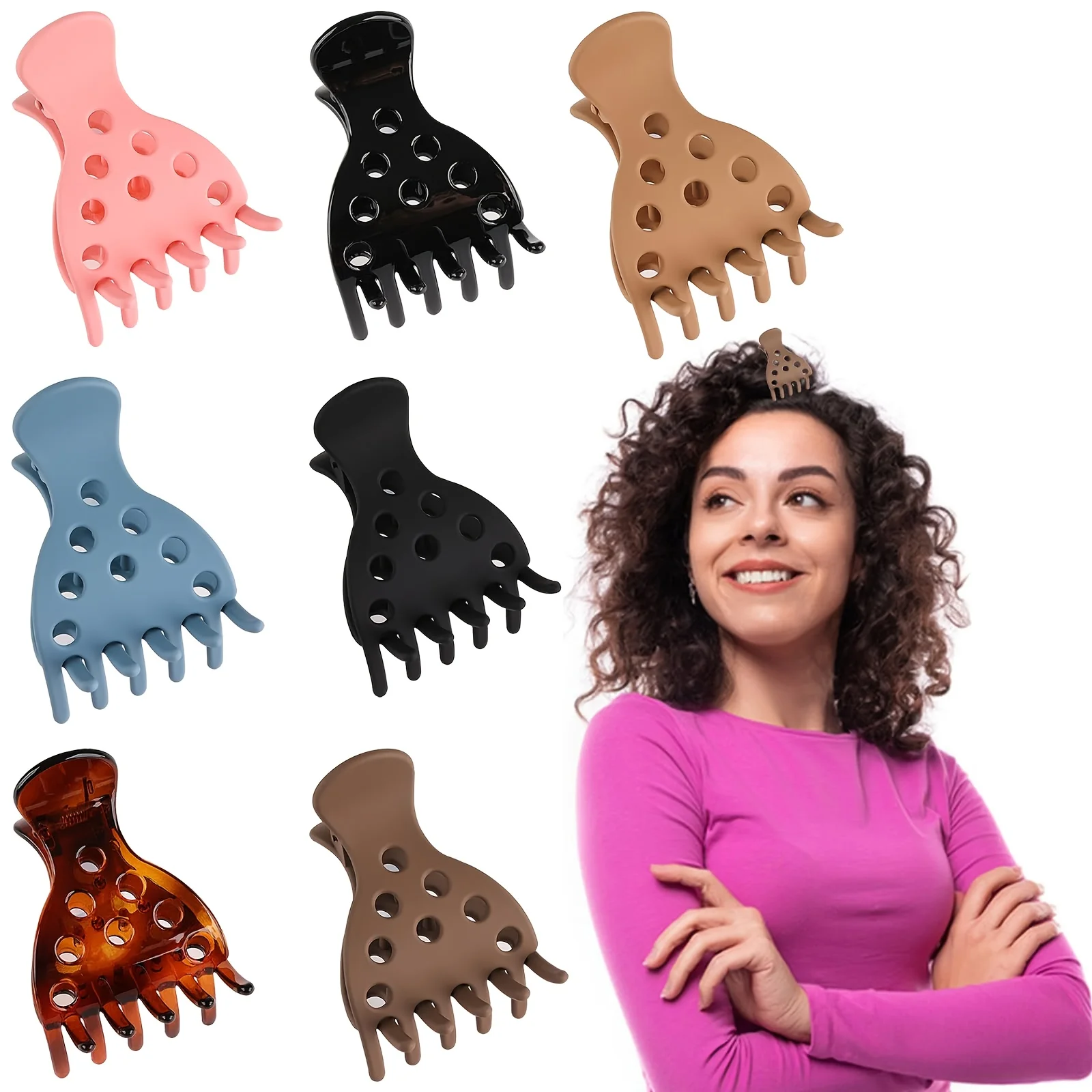 

8pcs Root Lifting Hair Clips for Curly Hair Styling, Thickening Paw-Shaped Clips for Natural Curl Enhancement Without Creases
