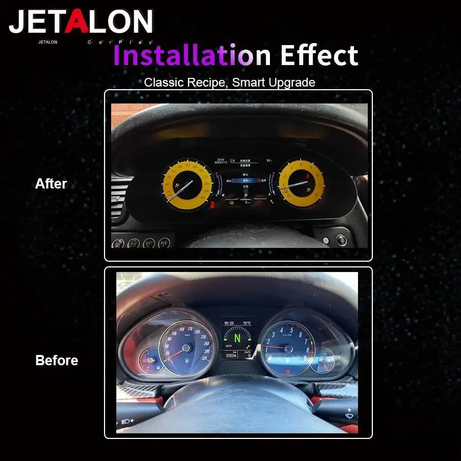 LCD Instrument Cluster Linux System For Maserati Quattroporte 2004-2012 GT 2007-2015 Speedmeter Dashboard Digital Upgrade Panel